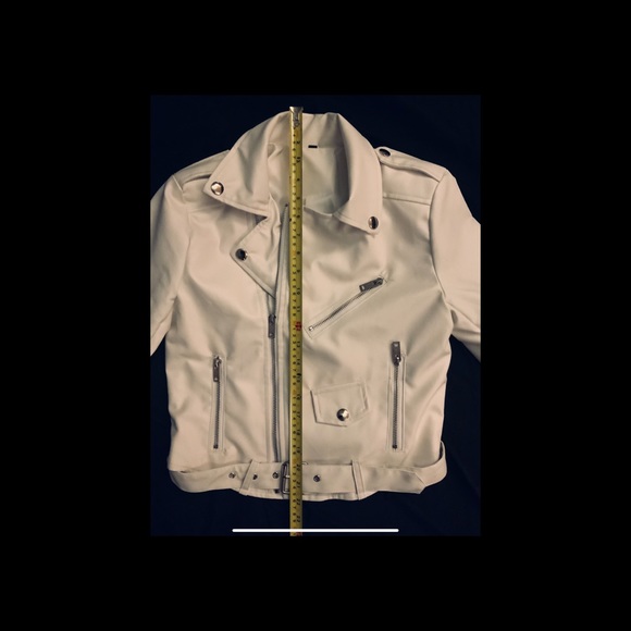 Mark & Morten White Vegan “Leather” motorcycle jacket (small) - Picture 9 of 10